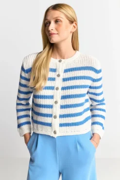 Gestreifter Cardigan Mit Kristallknöpfen<Rich & Royal Discount