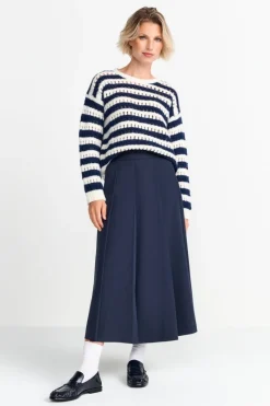 Gestreifter Lochstrickpullover<Rich & Royal New