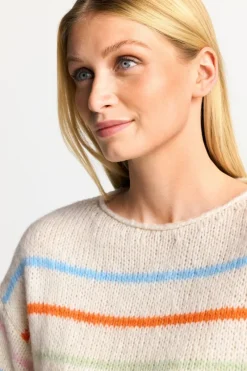 Gestreifter Pullover In Perlweiß<Rich & Royal Outlet