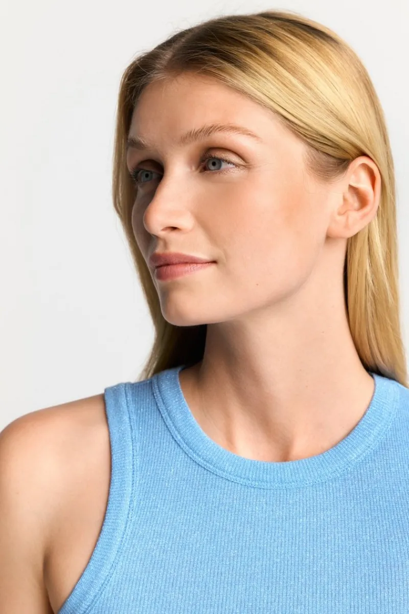 Hellblaues Rib-Tanktop<Rich & Royal Discount