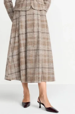 Karierter High-Waist-Midirock<Rich & Royal Clearance