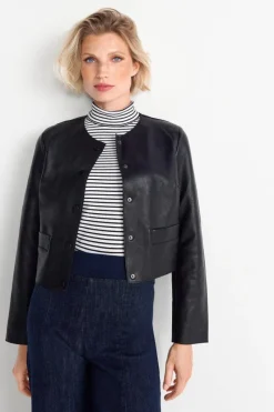 Kurze Lederjacke Mit Druckknöpfen<Rich & Royal Hot