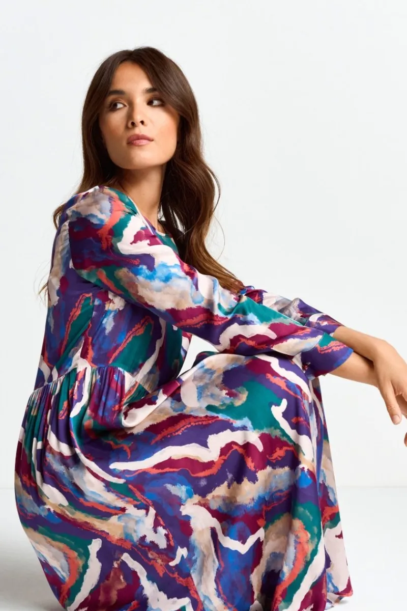 Midikleid Mit Abstraktem Print<Rich & Royal New