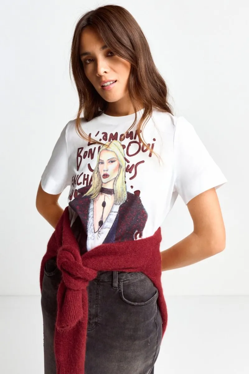 T-Shirt Mit Fashion-Illustration<Rich & Royal Clearance