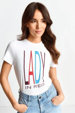 T-Shirt Mit Strass-Schriftzug<Rich & Royal Hot