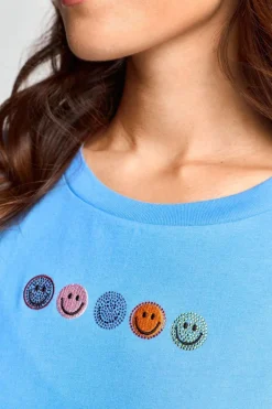 T-Shirt Mit Strass-Smileys<Rich & Royal Discount