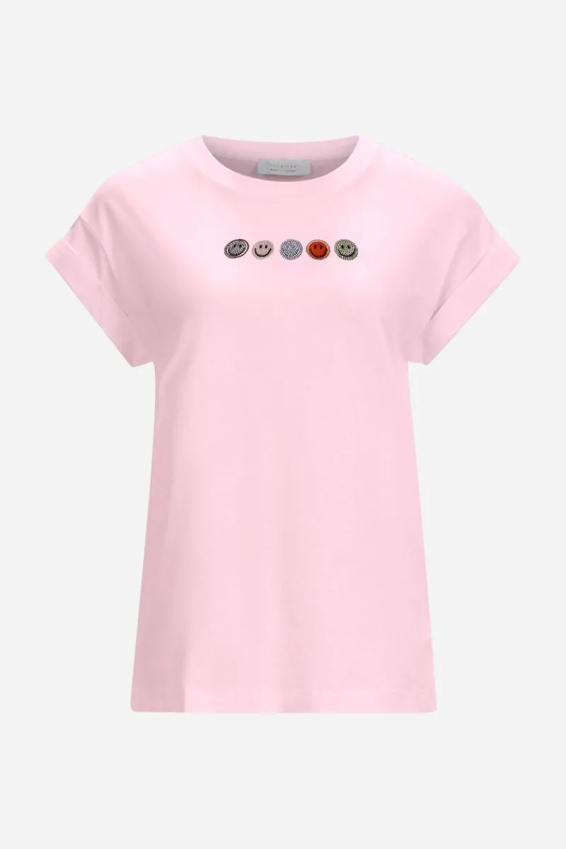 T-Shirt Mit Strass-Smileys<Rich & Royal Discount