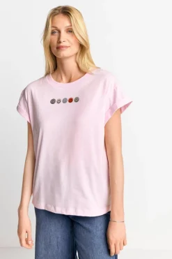 T-Shirt Mit Strass-Smileys<Rich & Royal Discount
