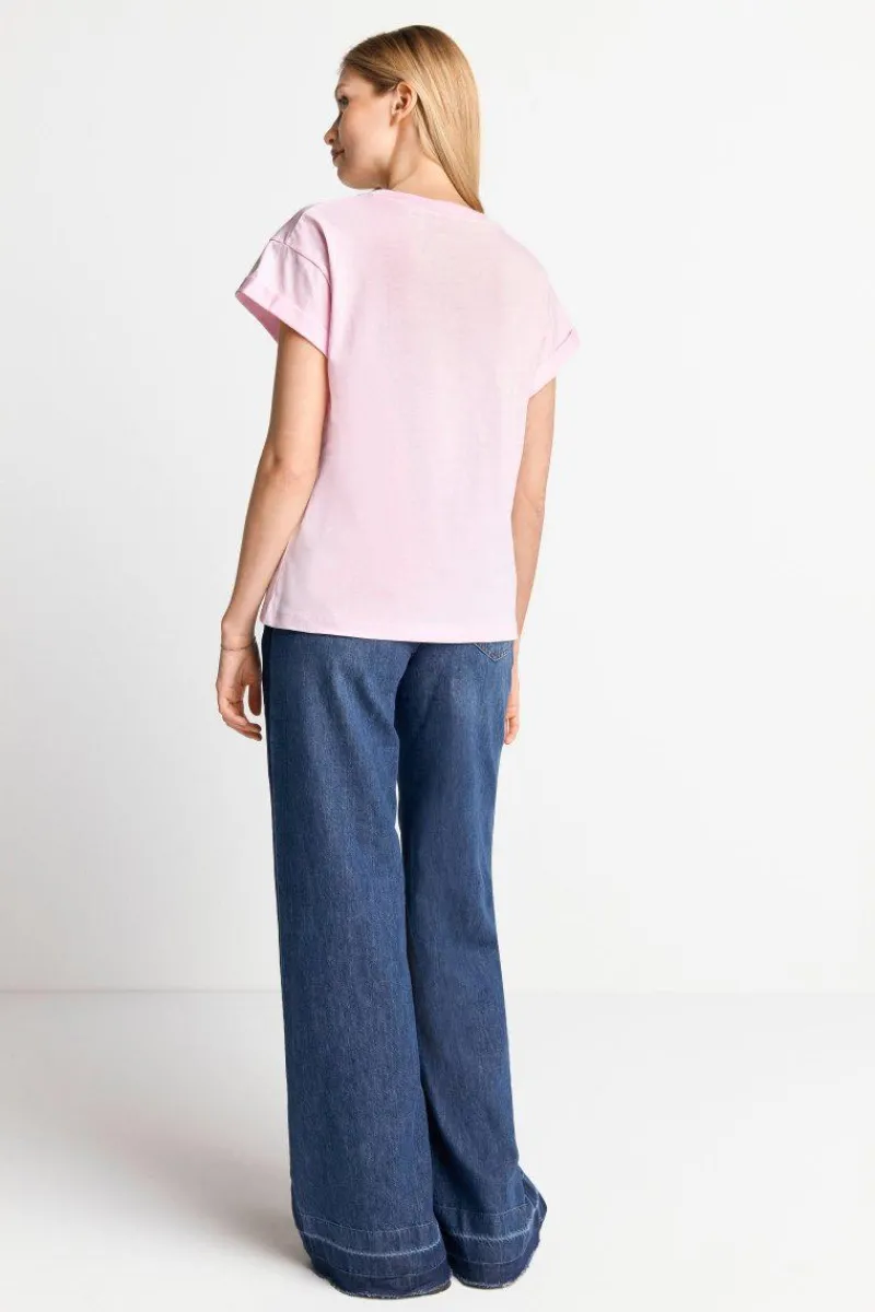 T-Shirt Mit Strass-Smileys<Rich & Royal Discount