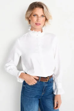 Weiße Bluse Mit Rüschenkragen<Rich & Royal New
