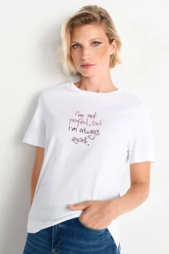 Weißes Statement-T-Shirt<Rich & Royal Sale