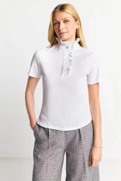 Weißes T-Shirt Mit Frill-Kragen<Rich & Royal Sale
