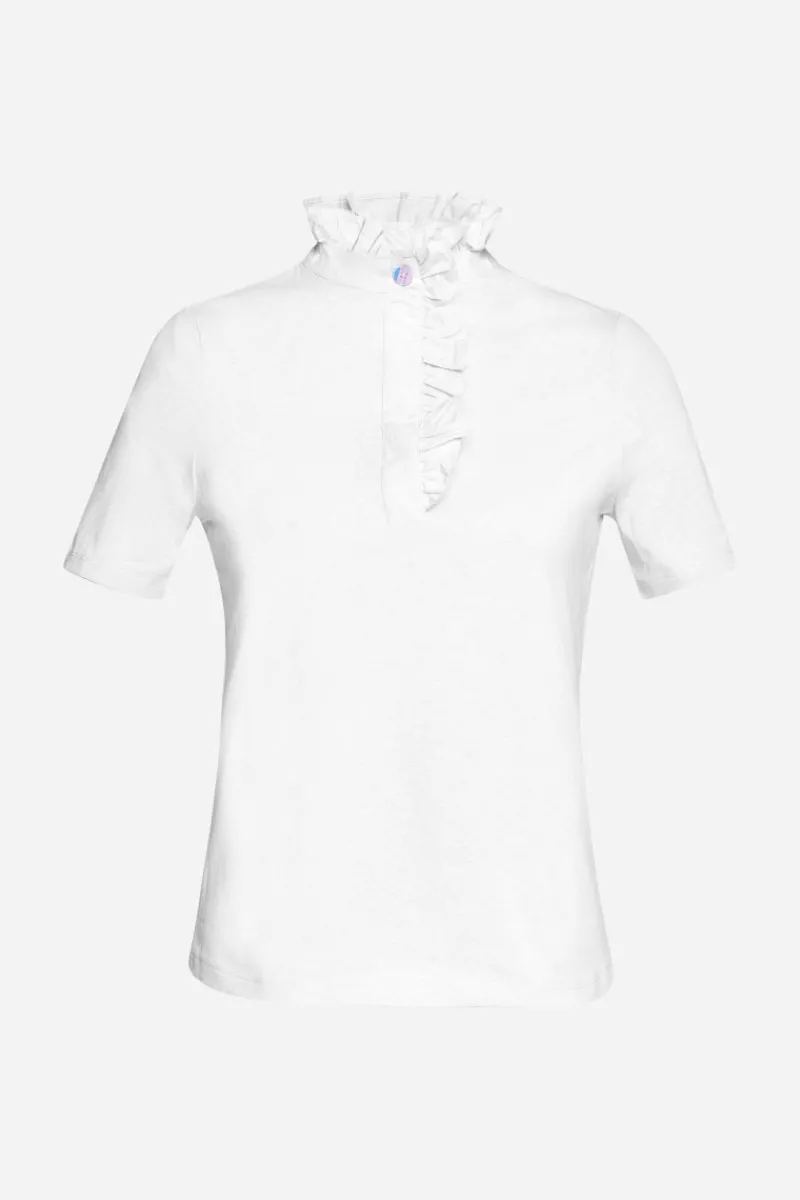 Weißes T-Shirt Mit Frill-Kragen<Rich & Royal Sale