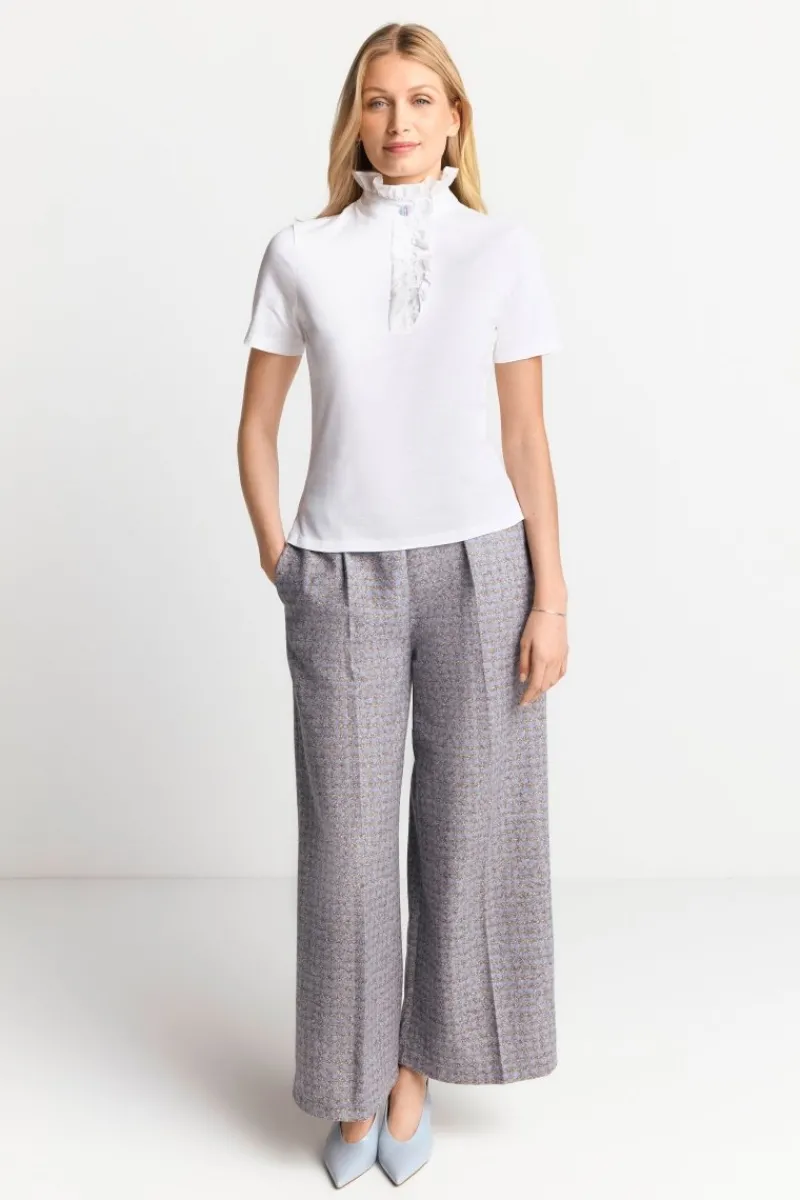 Weißes T-Shirt Mit Frill-Kragen<Rich & Royal Sale