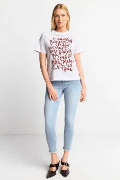 Weißes T-Shirt Mit Statement-Print<Rich & Royal Hot