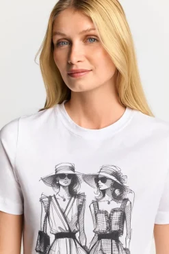 Weißes T-Shirt Mit Statement-Print<Rich & Royal Clearance