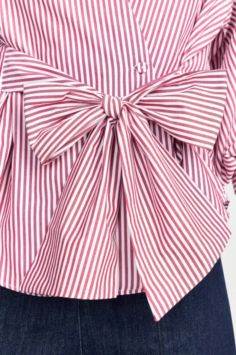 Wickelbluse Mit V-Neck Und Streifen<Rich & Royal Discount